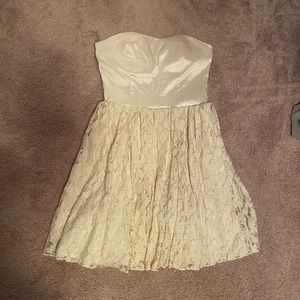 Strapless Cream Mini Dress